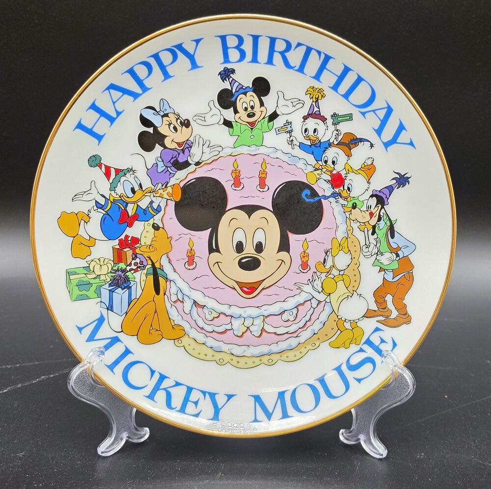 Vintage Mickey Mouse 50th Birthday Commemorative Plate 1978 GoldRim Disney 9.25"